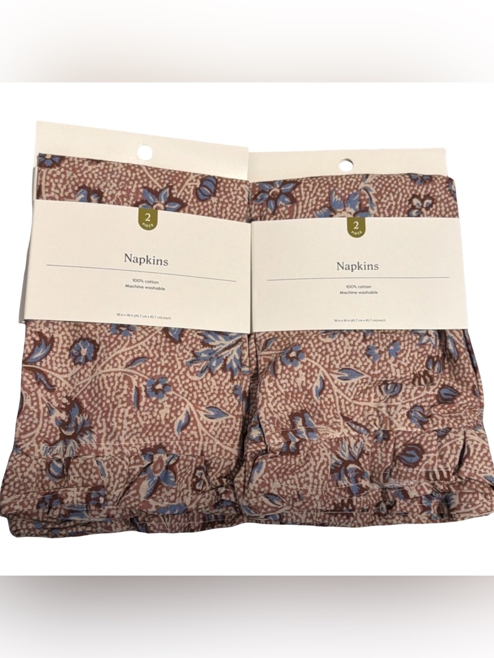 Threshold 4pc Cotton Ruffle Napkins Floral Pink Blue Block Print 18x18”
NWT